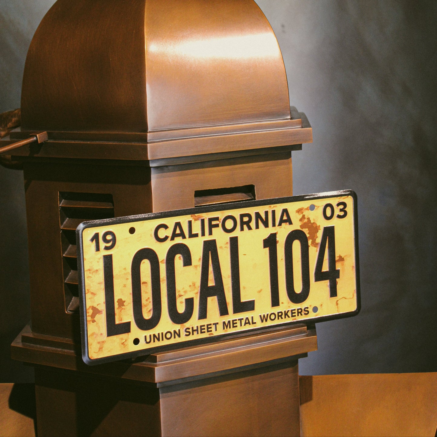 Local 104 Replica CA License Plate