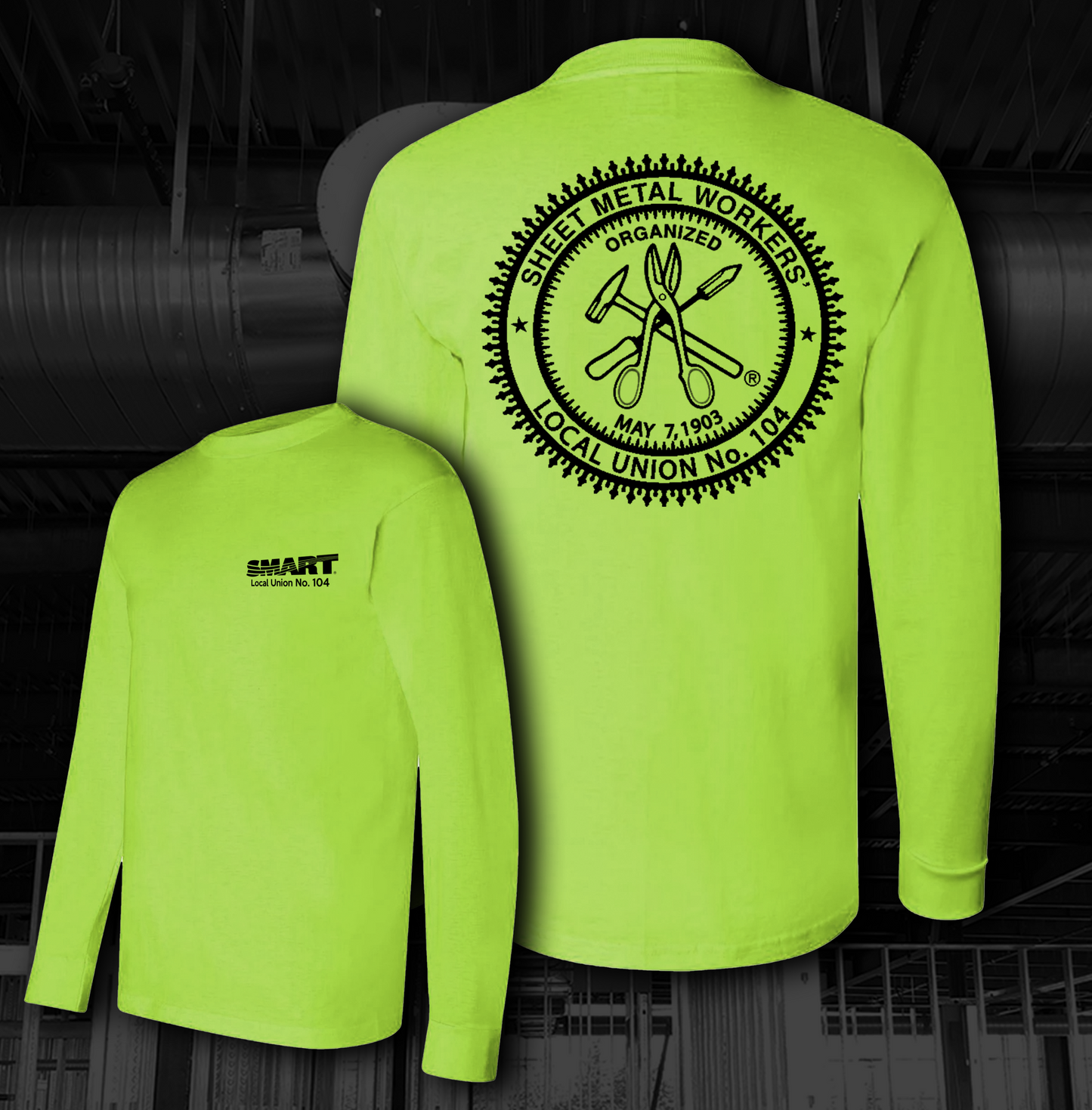 Long Sleeve High Visibility SMART 104 T-shirt – SMW Local 104