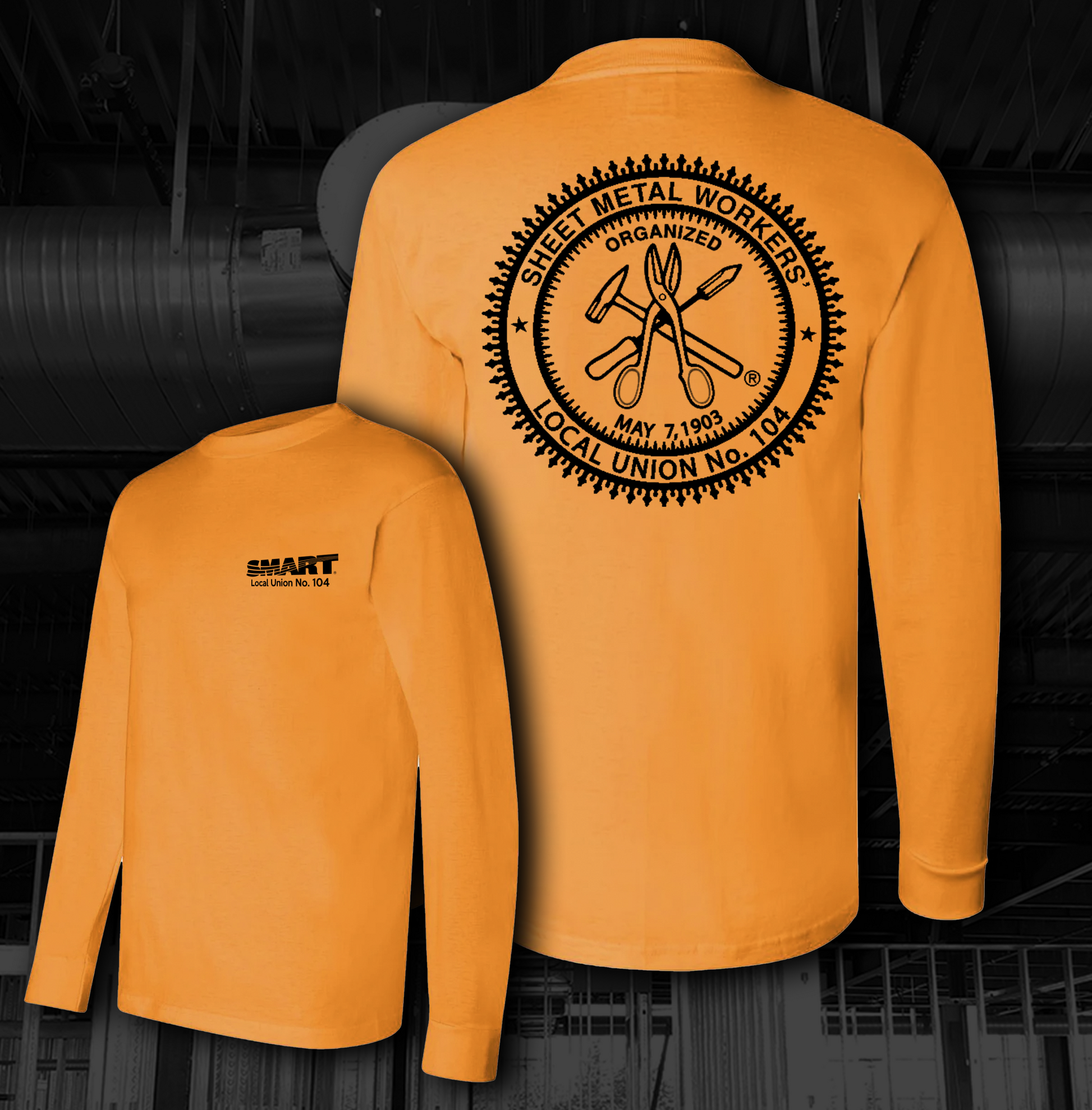 Long Sleeve High Visibility SMART 104 T-shirt – SMW Local 104 Long Sleeve High Visibility SMART 104 T-shirt – SMW Local 104