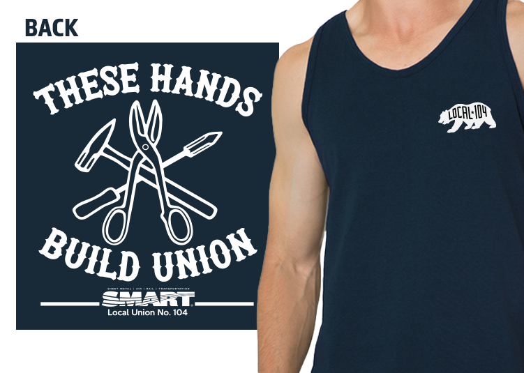 NAVY Men's Tank Top - These Hands Build Union