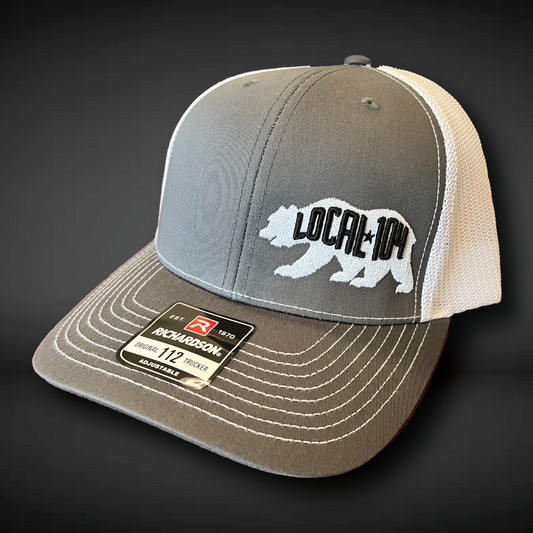 Local 104 Bear Snapback - Charcoal Grey and White